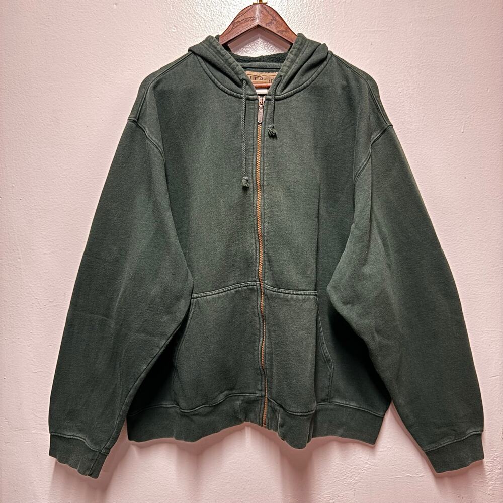 L.L.Bean Men’s XL Green Full Zip Hoodie Cotton Blend Sweatshirt Jacket Casual